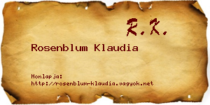 Rosenblum Klaudia névjegykártya